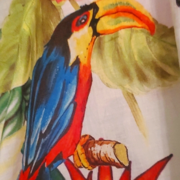 J. CREW Into The Wild Italian Ratti Tropical Floral Print Ruffle Sleeve Top NWT - Picture 12 of 14